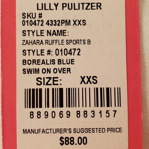 NWT Lilly Pulitzer UPF 50+ Luxletic Zahara Ruffle Sports Bra XXS - Picture 8 of 12